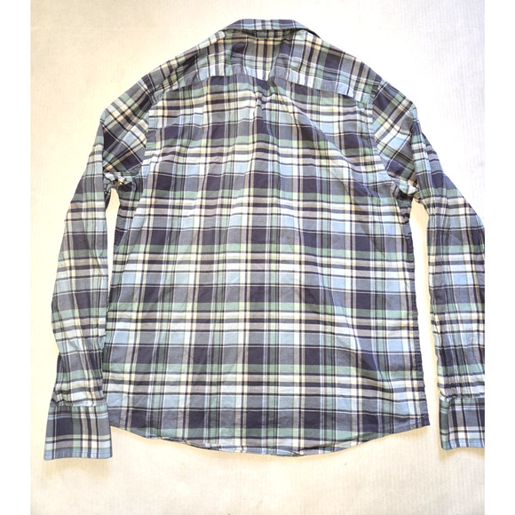 UNTUCKit Shirt Men Medium Blue Plaid RomBauer Preppy Long Sleeve Slim - Picture 3 of 11